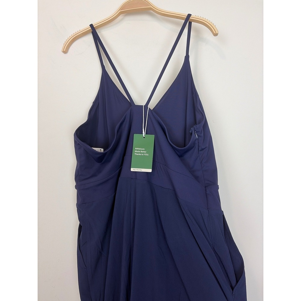 HALARA Breezeful Backless Pocket Wide Leg Jumpsuit Patriot Blue Sz XL TALL - Picture 7 of 12